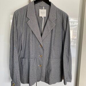 PART TWO blue and white blazer EU 44 UK 18 Cotton